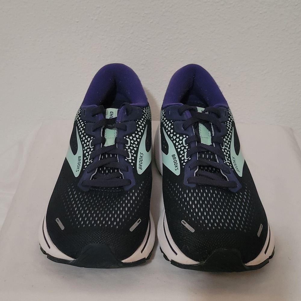 Brooks Ghost 14 Womens 9.5 B Running Shoes Navy Purple Blue Sneakers 1203561B446 - Picture 4 of 14